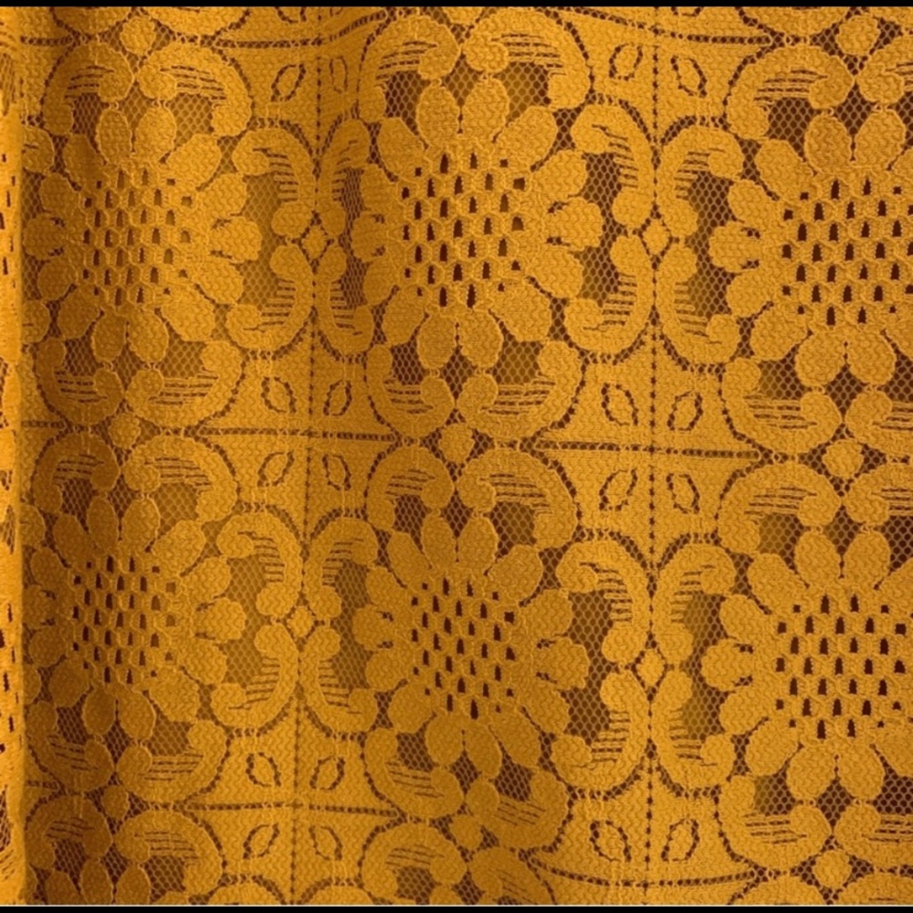 Mod Dress, Mustard with lace overlay, 1960s - Picture 2 of 5